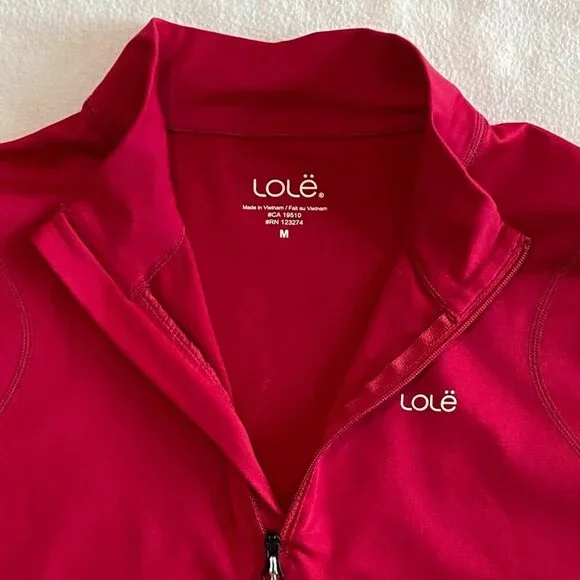 Lole funnel neck half zip top Women's Medium pink athleisure stretch workout - Picture 4 of 7